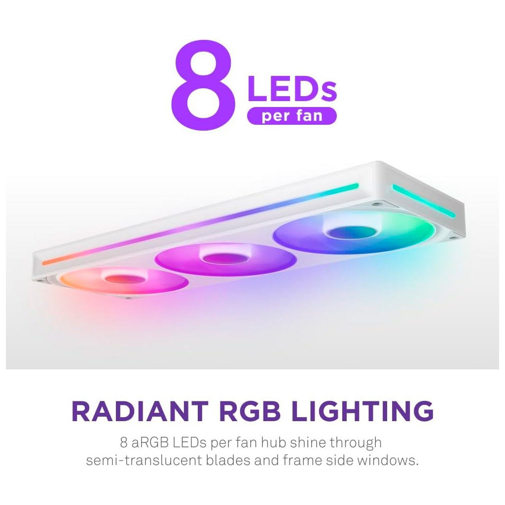 Кулер до корпусу NZXT F360 RGB Core Fan (Single Frame) - White (RF-U36HF-W1) - фото 12 Кулер до корпусу NZXT F360 RGB Core Fan (Single Frame) - White (RF-U36HF-W1) - фото 12