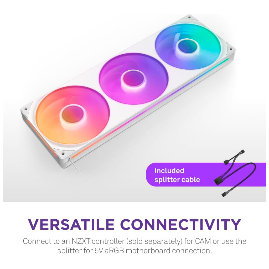 Кулер до корпусу NZXT F360 RGB Core Fan (Single Frame) - White (RF-U36HF-W1) - фото 9 Кулер до корпусу NZXT F360 RGB Core Fan (Single Frame) - White (RF-U36HF-W1) - фото 9