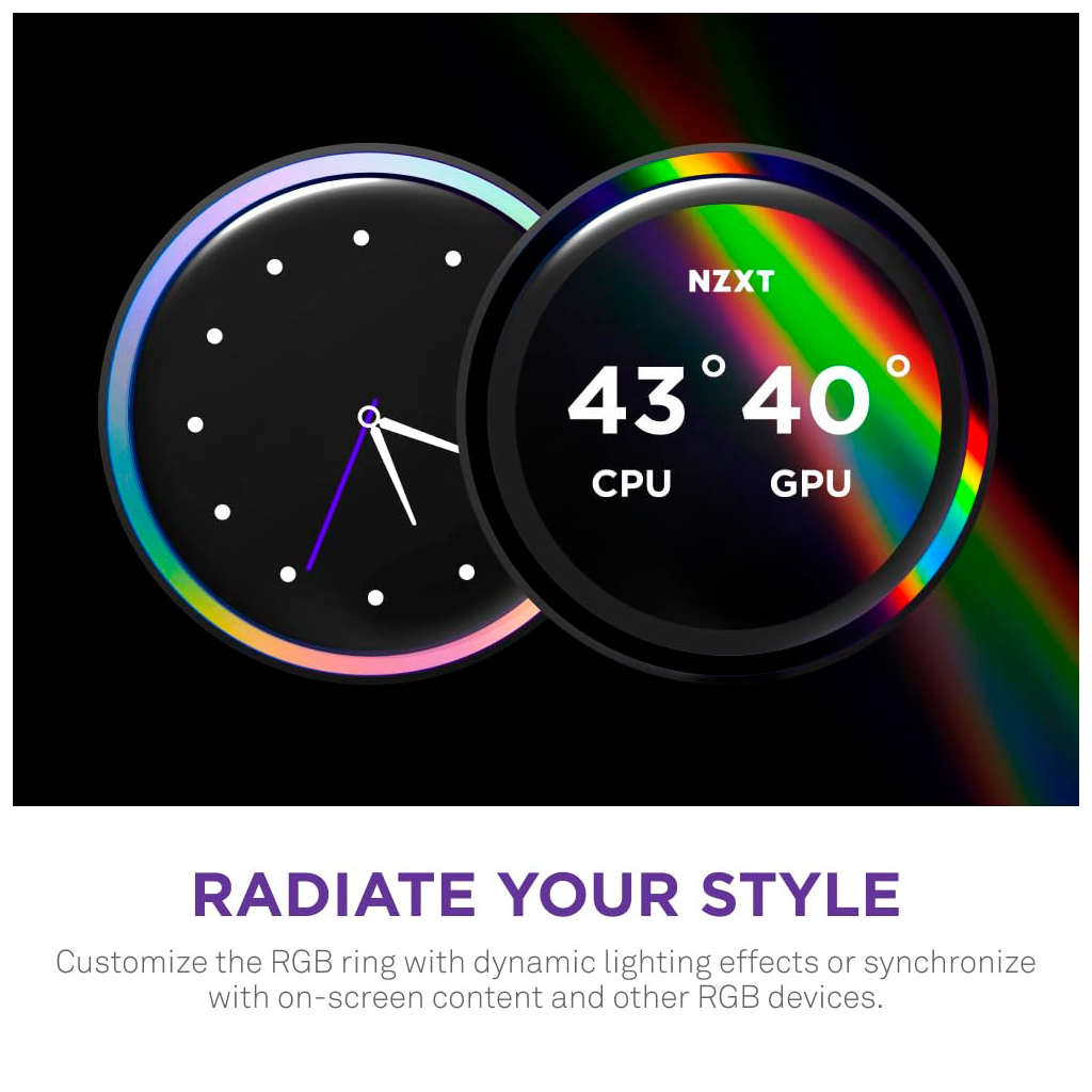 Система рідинного охолодження NZXT Kraken Elite RGB 280mm AIO (RL-KR28E-B2) - фото 11 Система рідинного охолодження NZXT Kraken Elite RGB 280mm AIO (RL-KR28E-B2) - фото 11