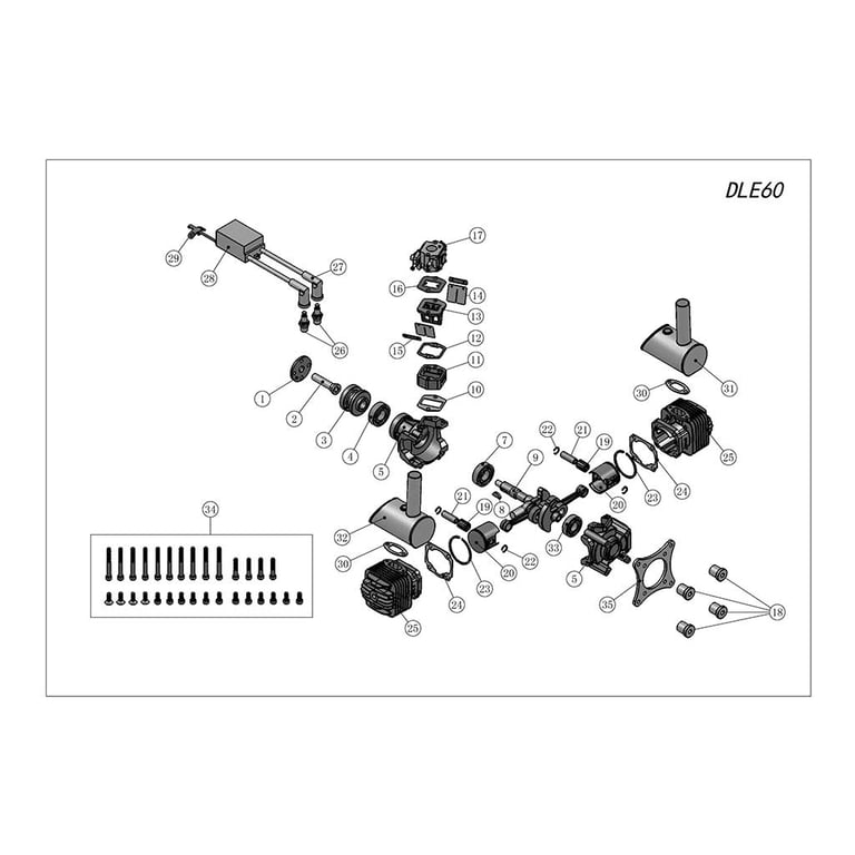 Двигун для дрона DLE 60 (DLE 60) - фото 4