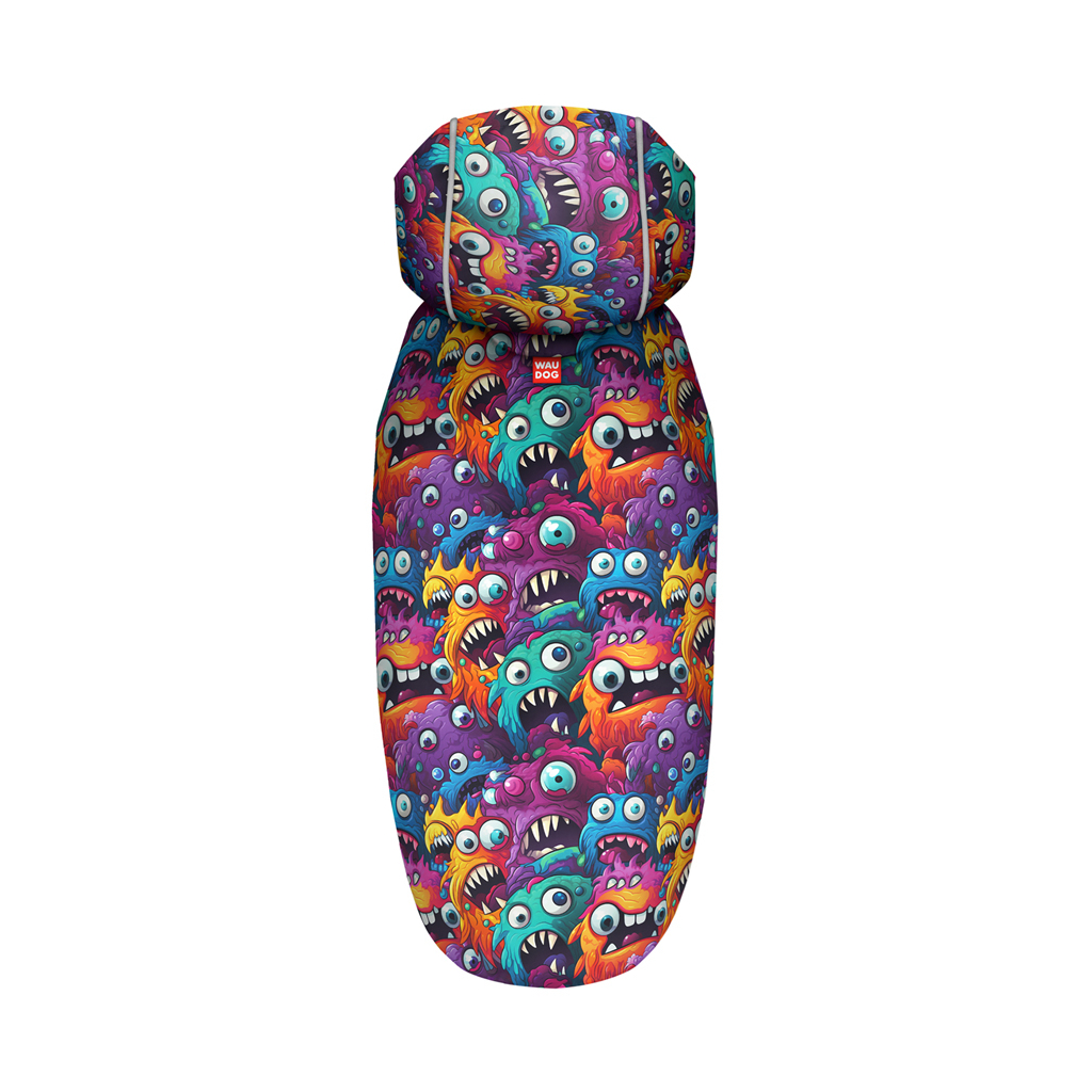 Дощовик для тварин WAUDOG Clothes Накидка з капюшоном Зубасті монстри S (356-4048) - фото 3 Дощовик для тварин WAUDOG Clothes Накидка з капюшоном Зубасті монстри S (356-4048) - фото 3