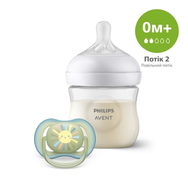 Набір для годування новонароджених Philips AVENT Natural Природний Потік пляшечка 125 мл + пустушка Ultra Air 0-6 міс (SCD837/10) - фото 1