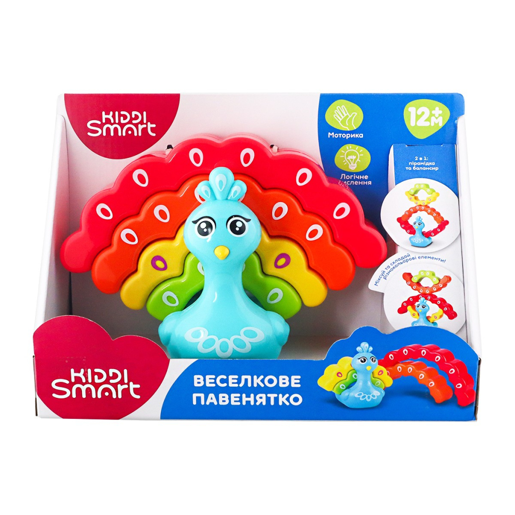 Розвиваюча іграшка Kiddi Smart Веселкове павенятко (4508-KS) - фото 7 Розвиваюча іграшка Kiddi Smart Веселкове павенятко (4508-KS) - фото 7