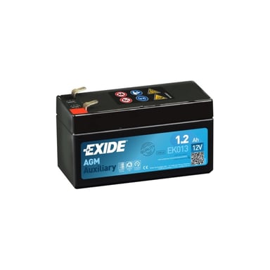 Акумулятор автомобільний EXIDE START-STOP AGM 1,2Ah (+/-) (18CCA) (EK013) - фото 1