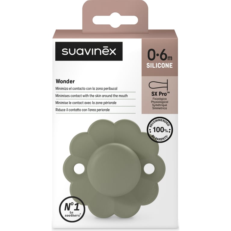 Пустушка Suavinex Wonder фізіологічна, 0-6 міс. зелена (308379) - фото 3