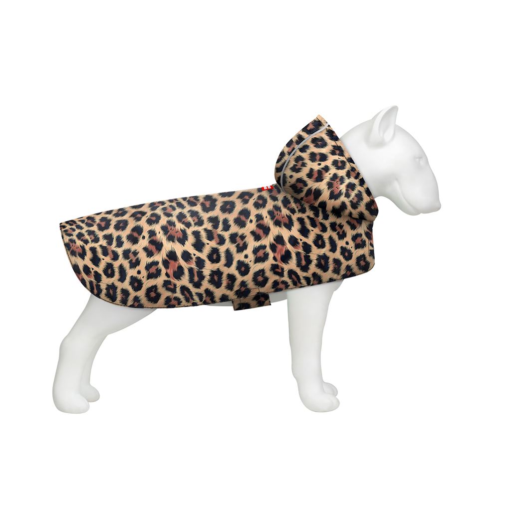 Дощовик для тварин WAUDOG Clothes Накидка з капюшоном Леопард L (358-4066) - фото 1
