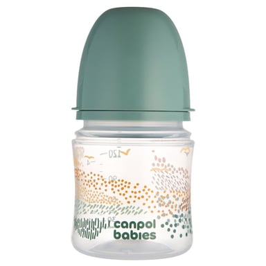 Пляшечка для годування Canpol babies Easystart MOUNTAINS антиколікова з широким отвором 120 мл зелена (35/242_gre) - фото 1