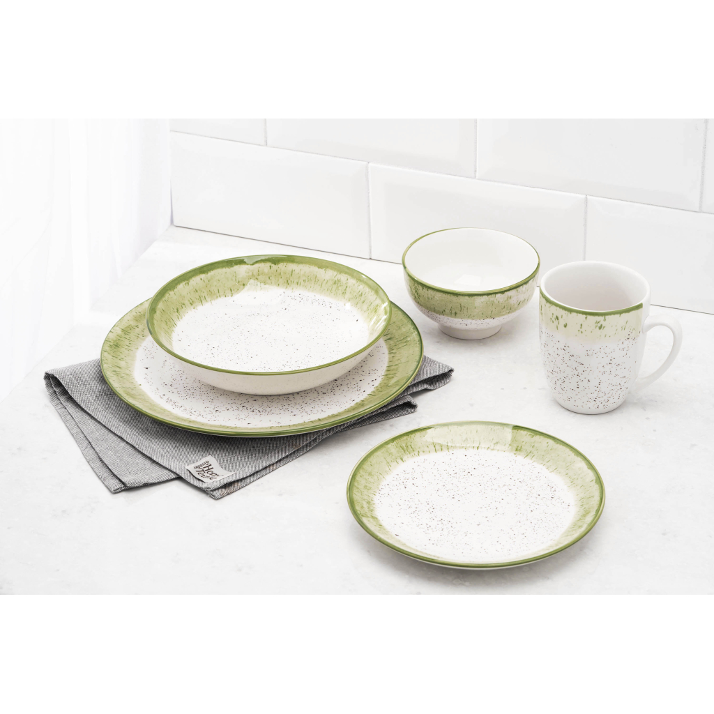 Тарілка Ardesto Siena, 27см, порцеляна, біло-зелений (AR2927SWG) - фото 6 Тарілка Ardesto Siena, 27см, порцеляна, біло-зелений (AR2927SWG) - фото 6