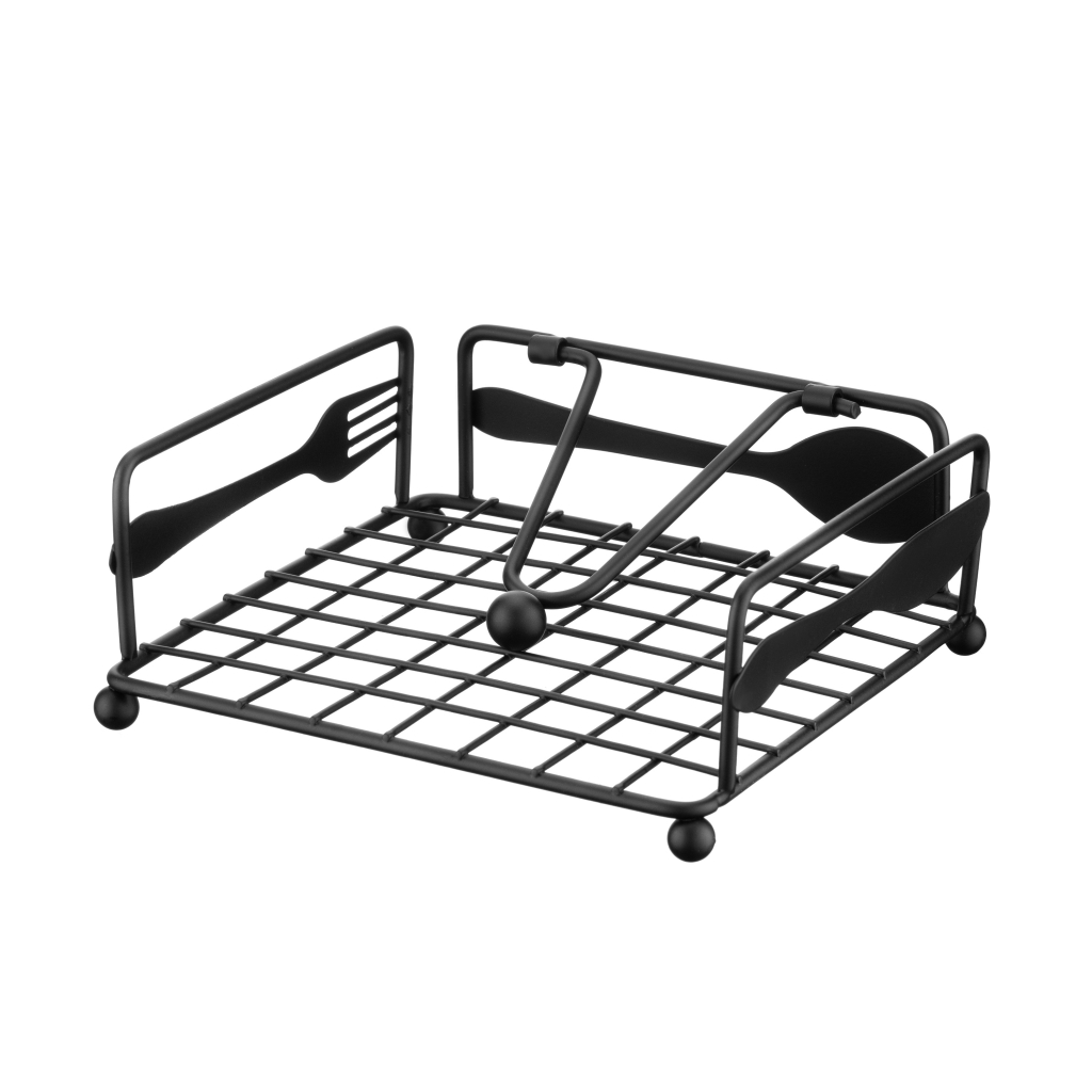 Серветниця Ardesto Midori 18х18х7см, метал, чорний (AR0906B) - фото 1