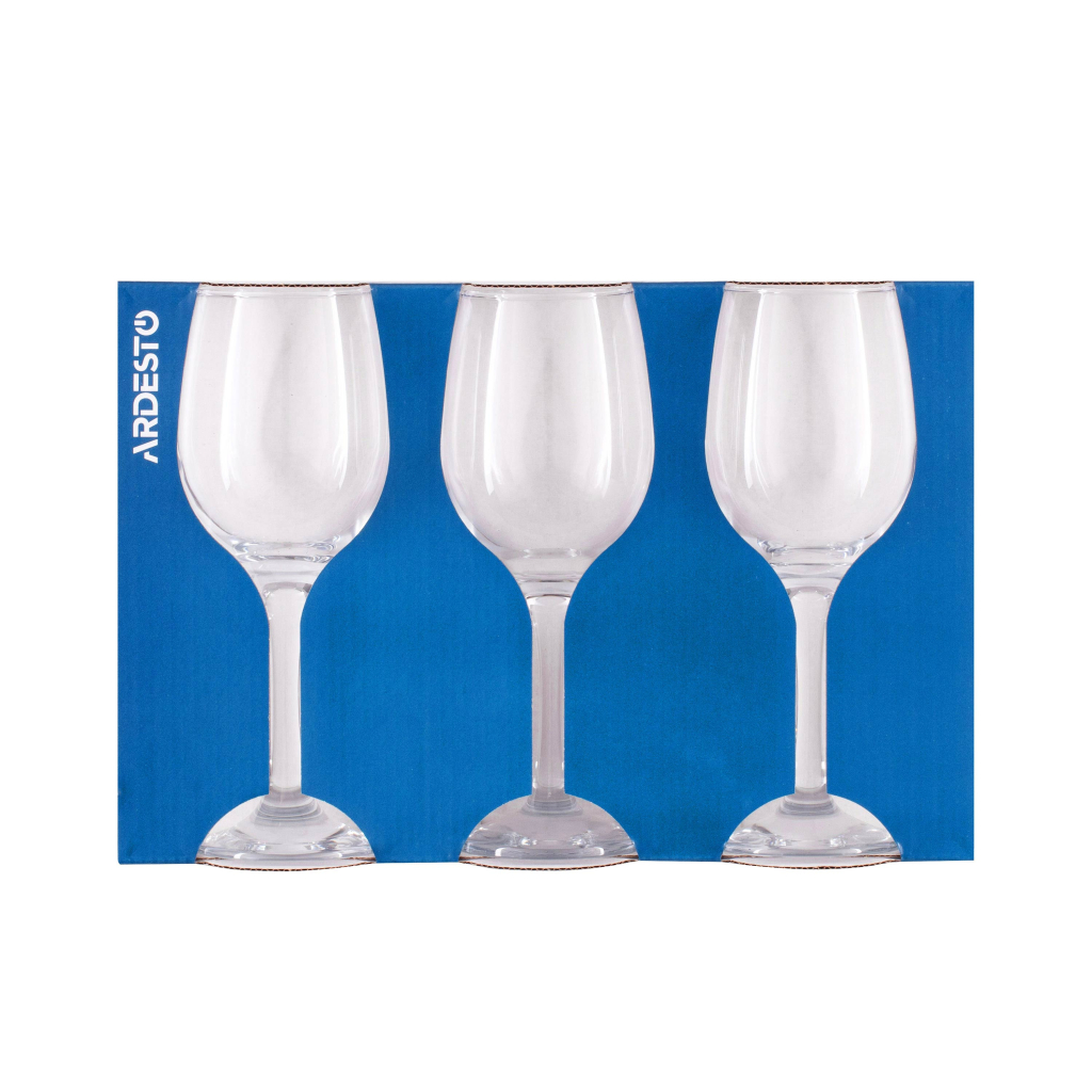 Набір келихів Ardesto Gloria, 300мл, 3шт, скло, прозорий (AR2630GWT) - фото 3 Набір келихів Ardesto Gloria, 300мл, 3шт, скло, прозорий (AR2630GWT) - фото 3