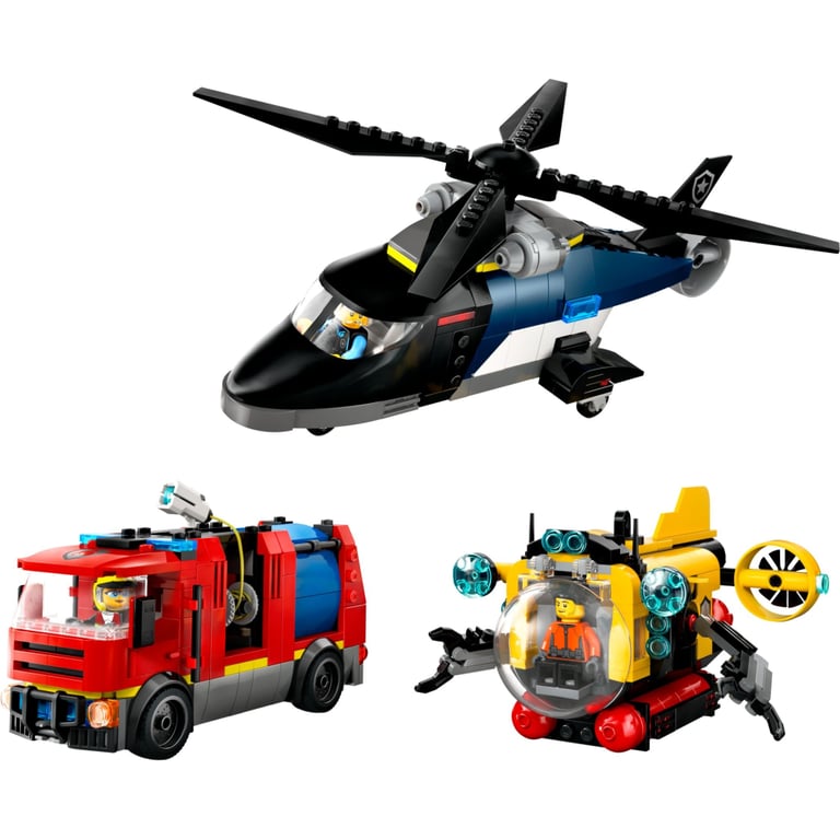 Конструктор LEGO City Ремікс вертольотів, пожежних машин і підводних човнів (60462) - фото 2