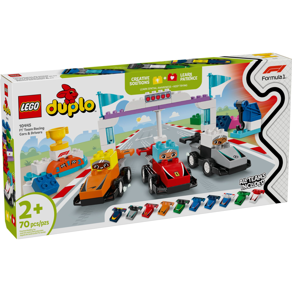 Конструктор LEGO DUPLO Town Автомобілі для перегонів і пілоти команд Формули-1 (10445) - фото 7 Конструктор LEGO DUPLO Town Автомобілі для перегонів і пілоти команд Формули-1 (10445) - фото 7