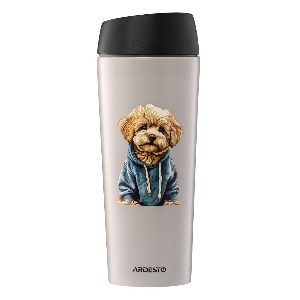 Термокружка Ardesto Coffee Time Maltipoo 450мл, нержавіюча сталь, бежевий (AR2645MP) - фото 1