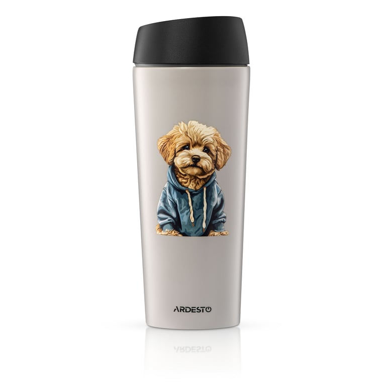 Термокружка Ardesto Coffee Time Maltipoo 450мл, нержавіюча сталь, бежевий (AR2645MP) - фото 2
