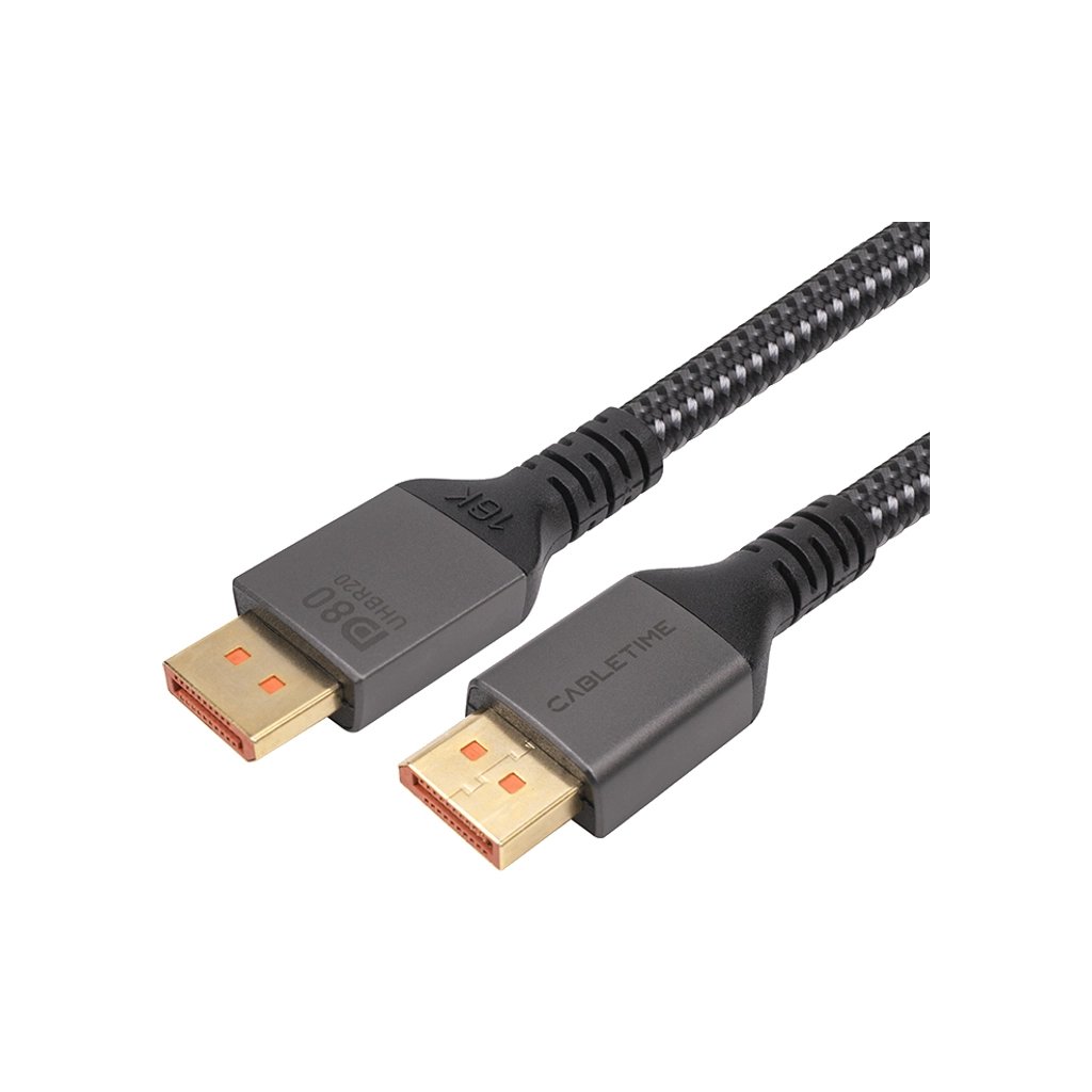 Кабель мультимедійний DisplayPort to DisplayPort 2.0m V2.1 Cabletime (CA914241)