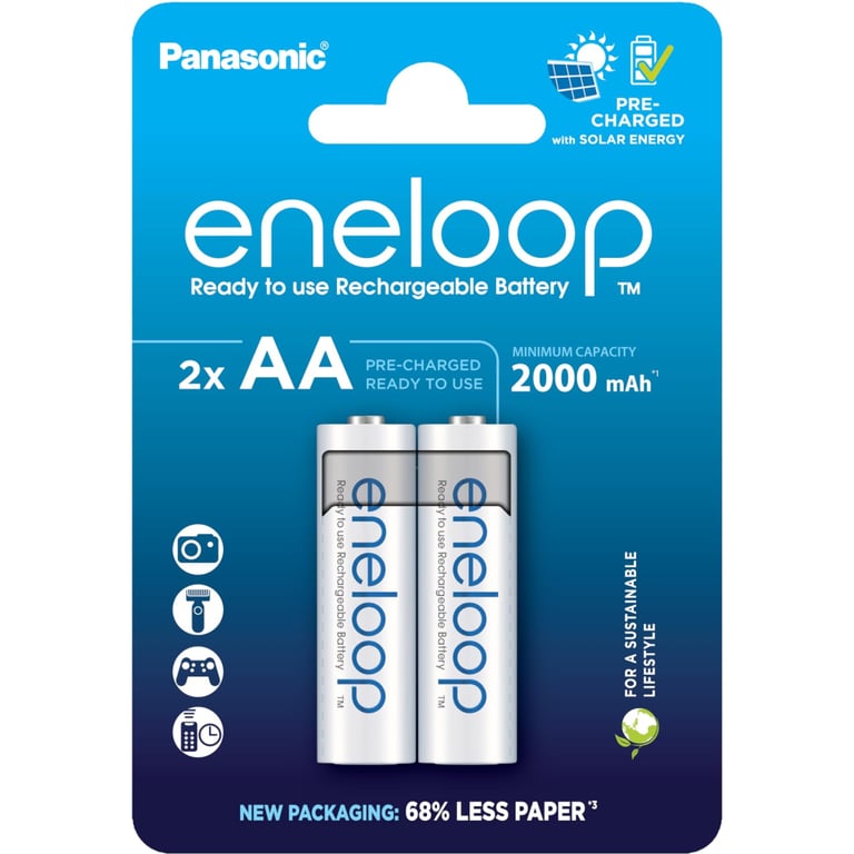 Акумулятор Panasonic AA Eneloop 2000mAh NI-MH * 2 (BK-3MCDE/2CP) - фото 1