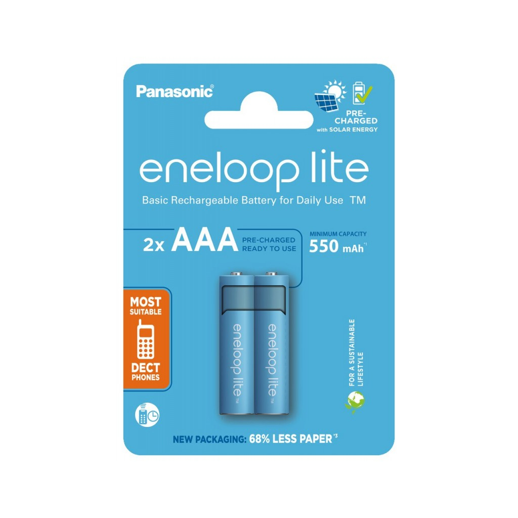 Акумулятор Panasonic AAA Eneloop 550mAh Lite NI-MH * 2 (BK-4LCCE/2CP)