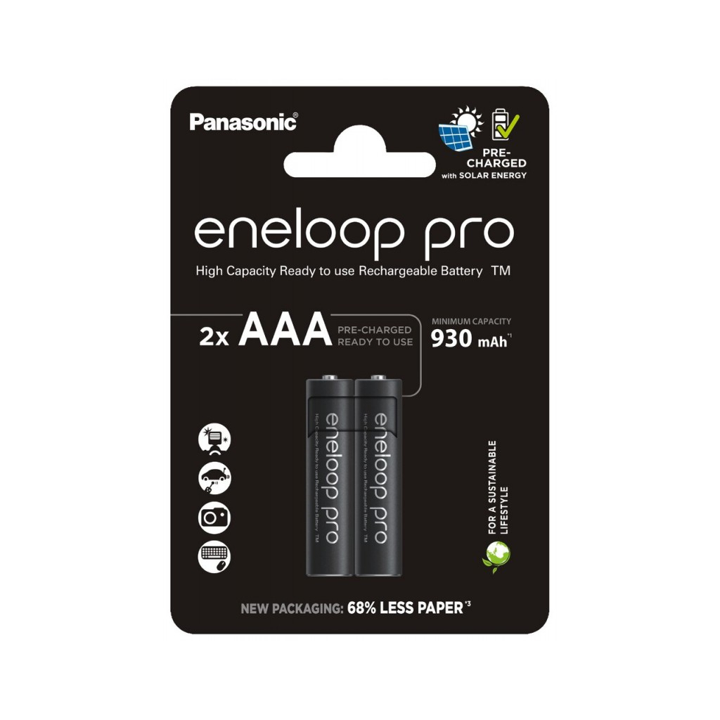 Акумулятор Panasonic AAA Eneloop 930mAh Pro NI-MH * 2 (BK-4HCDE/2CP) - фото 1