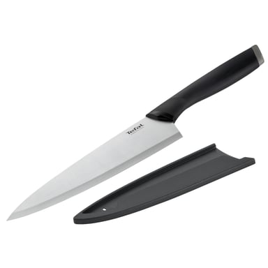 Кухонний ніж Tefal Comfort, 20см, з чохлом, нержавіюча сталь, пластик, чорний (K2213244) - фото 1