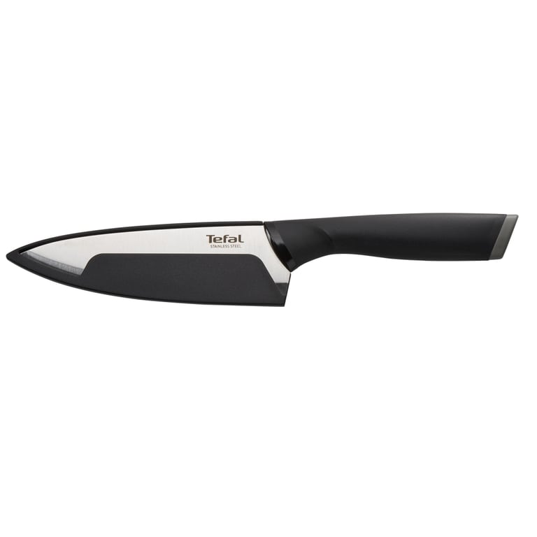 Кухонний ніж Tefal Comfort, 20см, з чохлом, нержавіюча сталь, пластик, чорний (K2213244) - фото 2