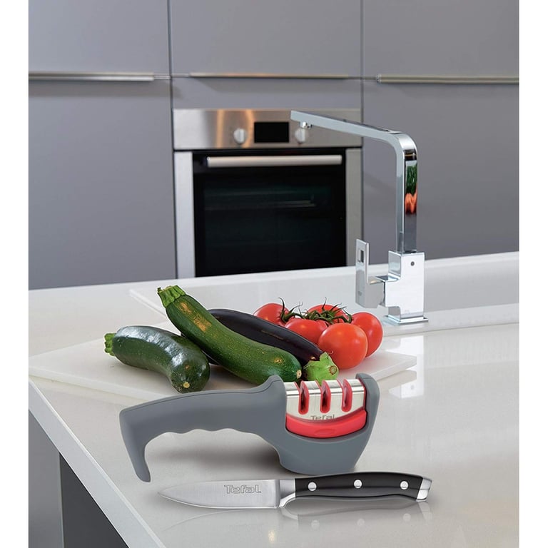 Точило для ножів Tefal Fresh Kitchen, нержавіюча сталь, пластик, сірий (K2090514) - фото 6