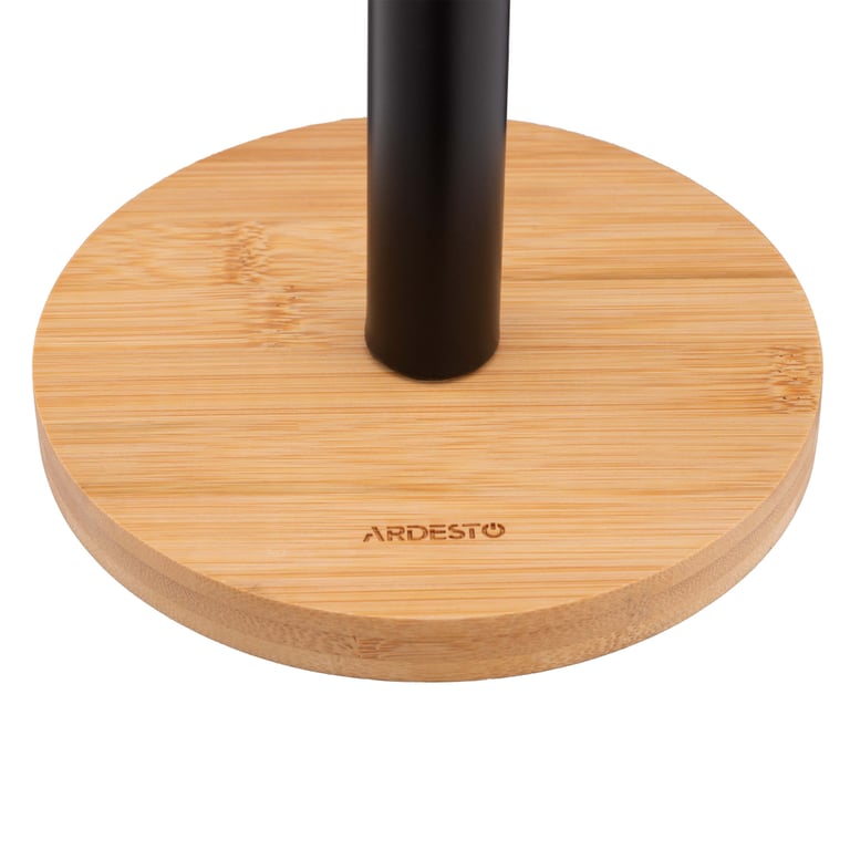 Тримач паперових рушників Ardesto Midori 15х34см, метал, бамбук, чорний (AR0913BB) - фото 5