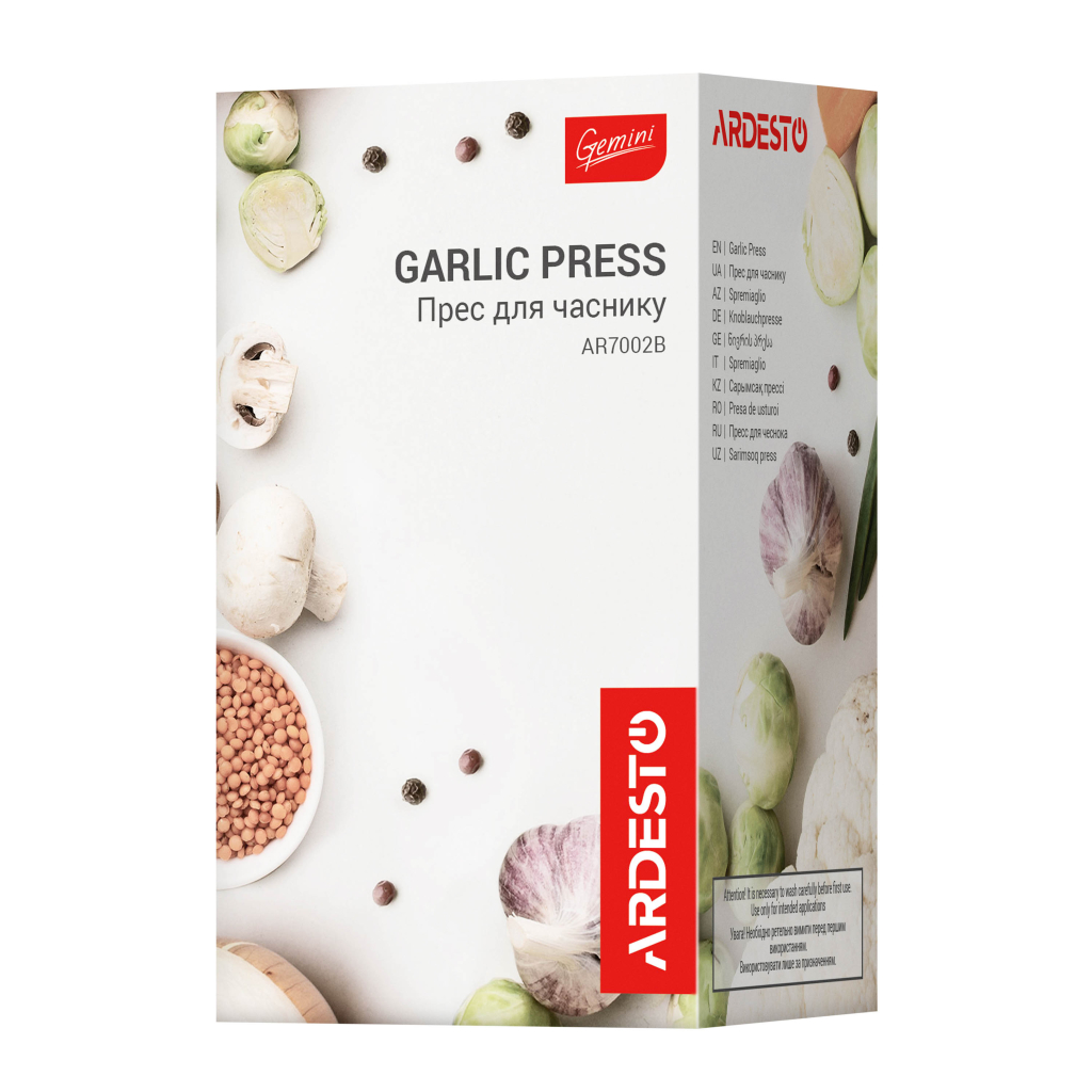 Прес для часнику Ardesto Gemini, 12см, нержавіюча сталь, пластик, чорний (AR7002B) - фото 6 Прес для часнику Ardesto Gemini, 12см, нержавіюча сталь, пластик, чорний (AR7002B) - фото 6