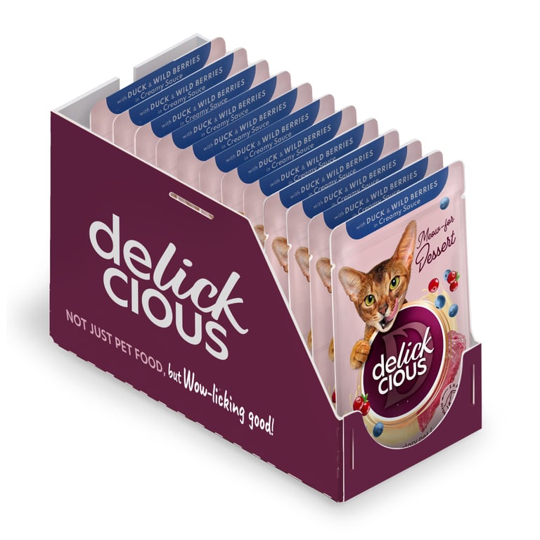 Вологий корм для кішок Delickcious Пластівці з кроликом та тропічними фруктами у вершковому соусі 80 г (4820269141841) - фото 2