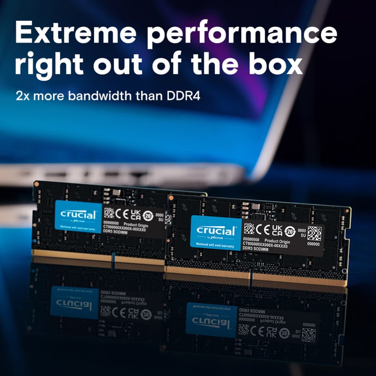 Модуль пам'яті для ноутбука SoDIMM DDR5 32GB 5600 MHz Micron (CT32G56C46S5T) - фото 2