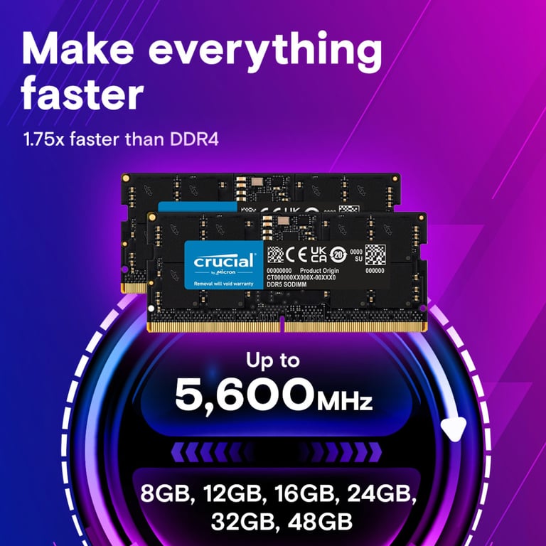 Модуль пам'яті для ноутбука SoDIMM DDR5 32GB 5600 MHz Micron (CT32G56C46S5T) - фото 3