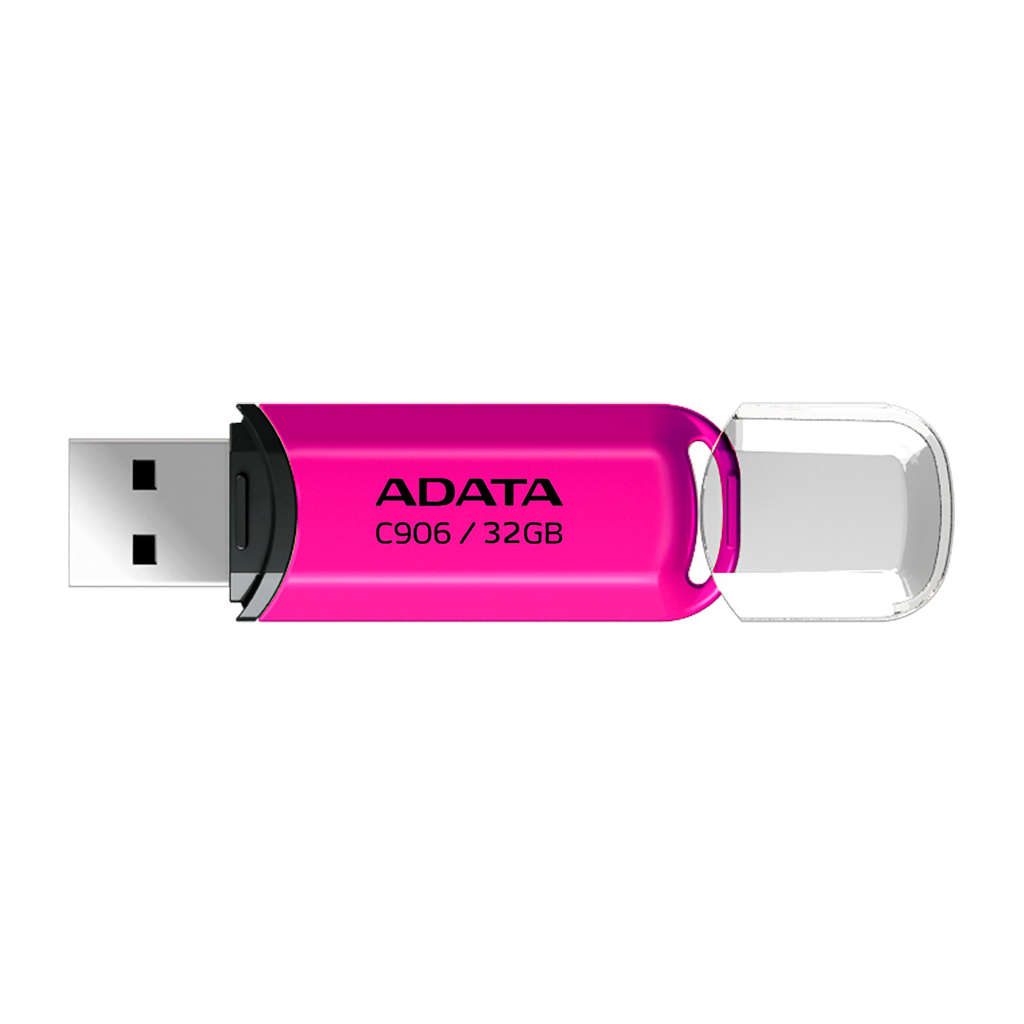 USB флеш накопичувач ADATA 32GB C906 Pink USB 2.0 (AC906-32G-RPP) - фото 2 USB флеш накопичувач ADATA 32GB C906 Pink USB 2.0 (AC906-32G-RPP) - фото 2