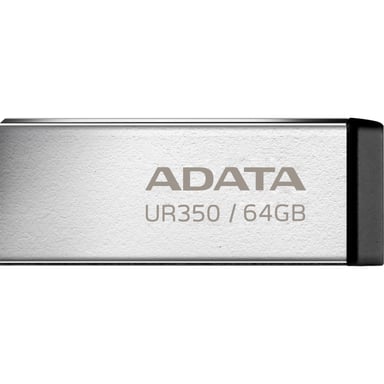 USB флеш накопичувач ADATA 64GB UR350 Silver-Black USB 3.2 (UR350-64G-RSR/BK) - фото 1