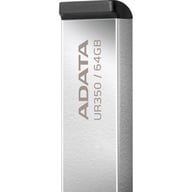 USB флеш накопичувач ADATA 64GB UR350 Silver-Black USB 3.2 (UR350-64G-RSR/BK) - фото 3