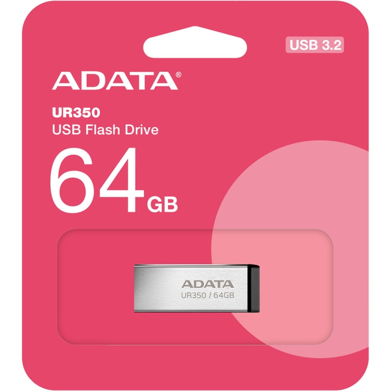 USB флеш накопичувач ADATA 64GB UR350 Silver-Black USB 3.2 (UR350-64G-RSR/BK) - фото 5