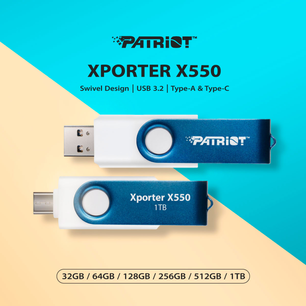 USB флеш накопичувач Patriot 32GB Xporter X550 USB 3.2/Type-C (PS32GX550AAD) - фото 5 USB флеш накопичувач Patriot 32GB Xporter X550 USB 3.2/Type-C (PS32GX550AAD) - фото 5