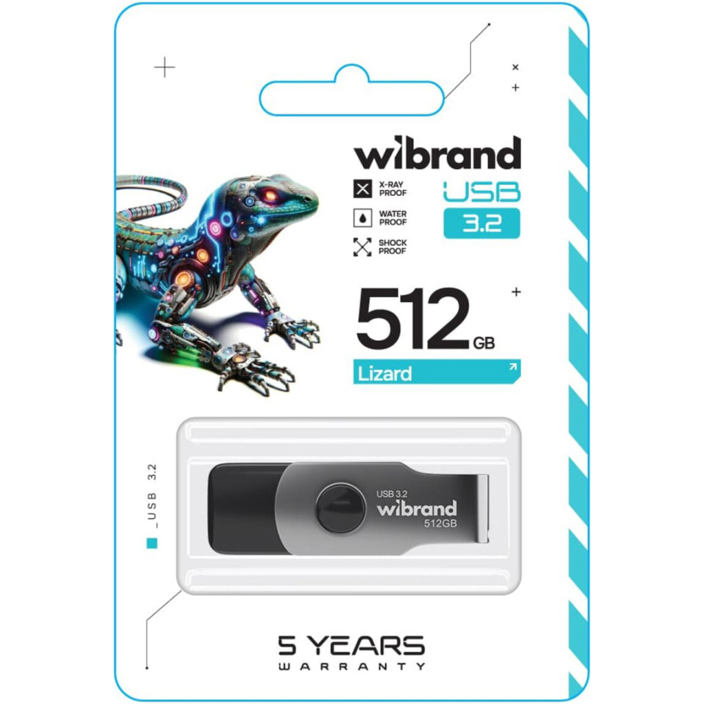 USB флеш накопичувач Wibrand 512GB Lizard Black USB 3.2 (WI3.2/LI512P9B) - фото 3 USB флеш накопичувач Wibrand 512GB Lizard Black USB 3.2 (WI3.2/LI512P9B) - фото 3