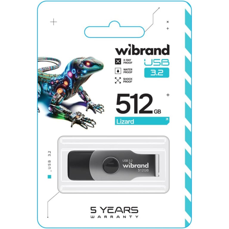USB флеш накопичувач Wibrand 512GB Lizard Black USB 3.2 (WI3.2/LI512P9B) - фото 3
