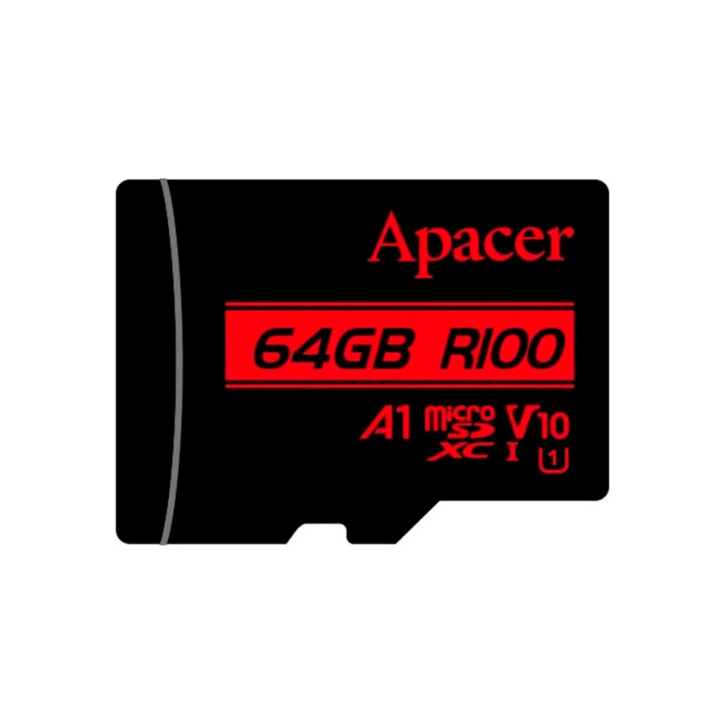 Карта пам'яті Apacer 64GB microSD class 10 UHS-I V10 A1 (AP64GMCSX10UB-RA) - фото 1
