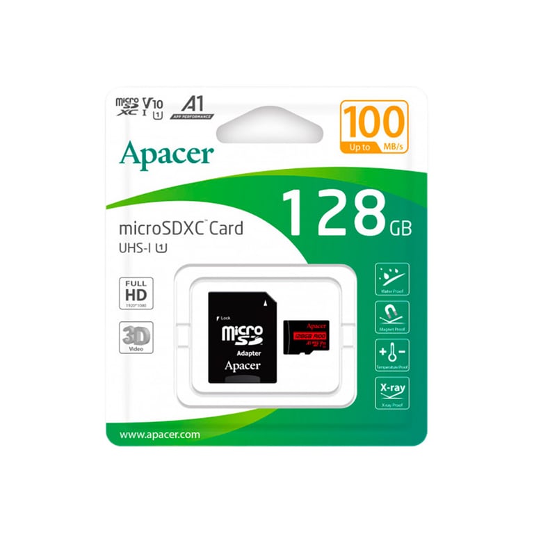 Карта пам'яті Apacer 128GB microSD class 10 UHS-I V10 A1 (AP128GMCSX10UB-R) - фото 2
