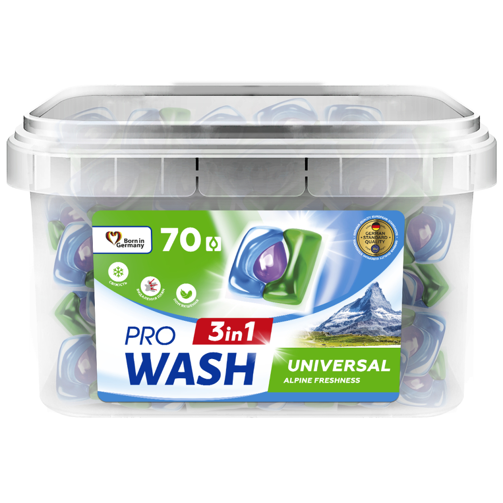 Капсули для прання Pro Wash Universal Альпійська свіжість 70 шт. (4823128004974) - фото 1