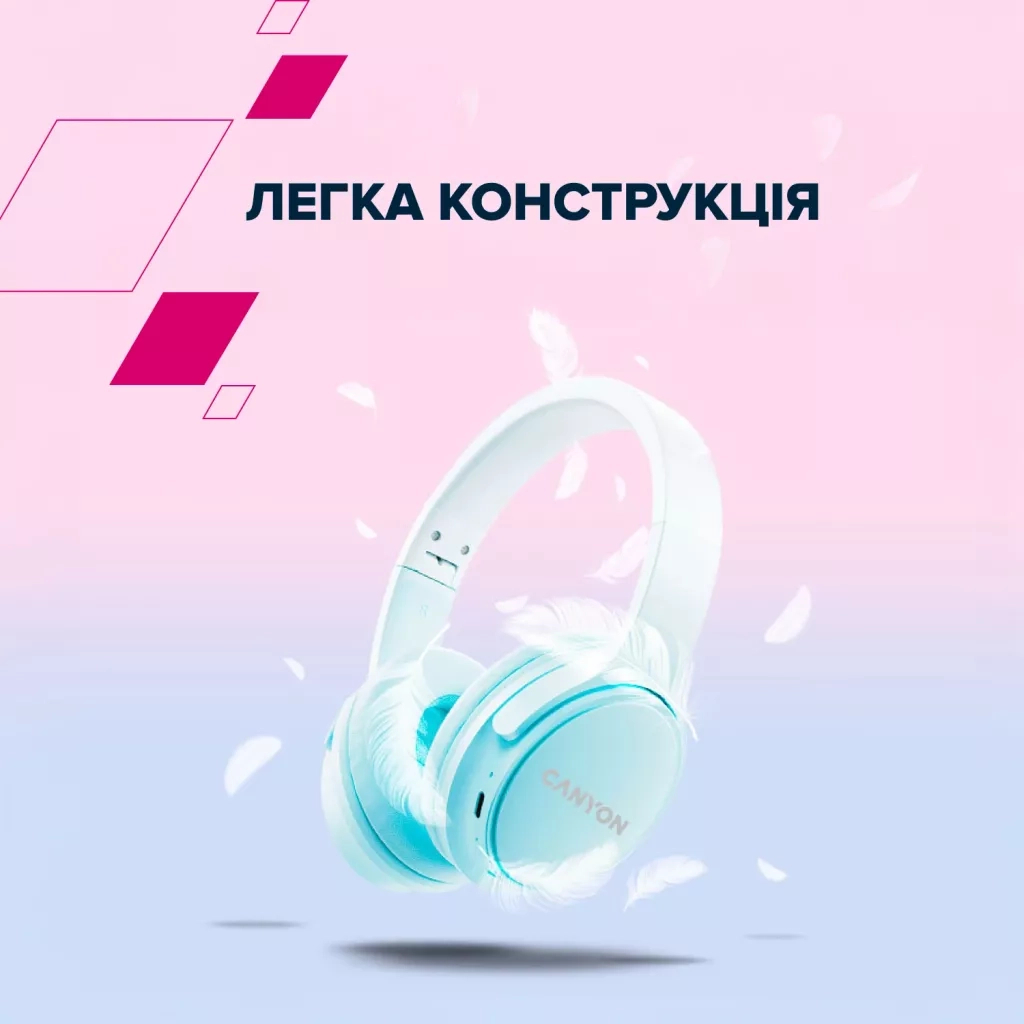 Навушники Canyon OnRiff 4 Bluetooth Pink (CNS-CBTHS4P) - фото 9 Навушники Canyon OnRiff 4 Bluetooth Pink (CNS-CBTHS4P) - фото 9