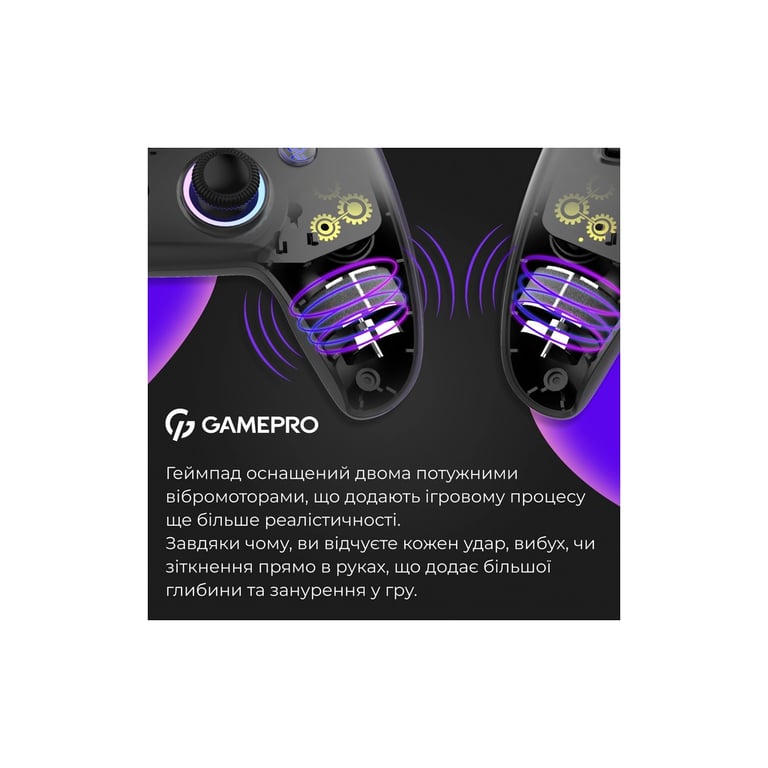Геймпад GamePro GPS13B BT 5.3/USB/PC/iOS/Android/PS3/PS4 RGB Black (GPS13B) - фото 4