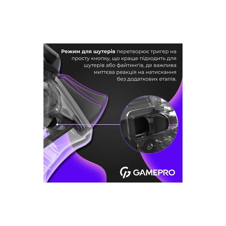 Геймпад GamePro GPS13T BT 5.3/USB/PC/iOS/Android/PS3/PS4 RGB Transparent (GPS13T) - фото 7