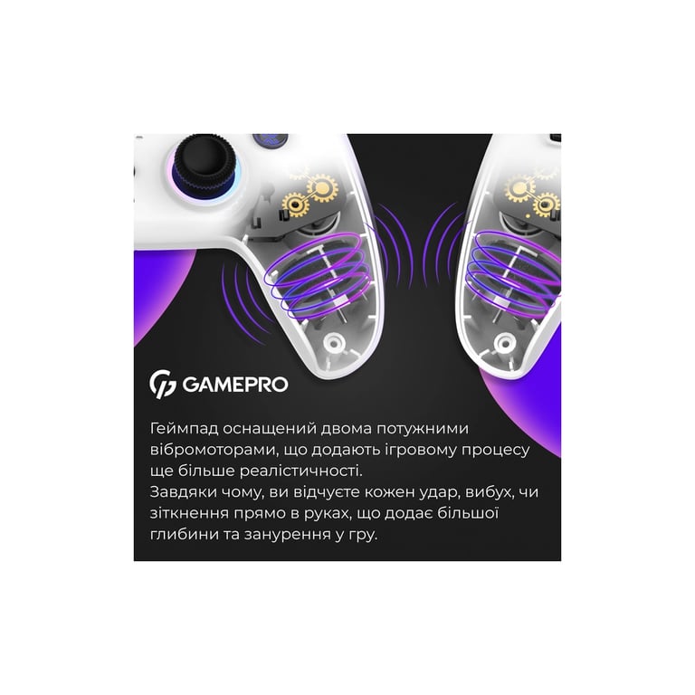 Геймпад GamePro GPS13W BT 5.3/USB/PC/iOS/Android/PS3/PS4 RGB White (GPS13W) - фото 4