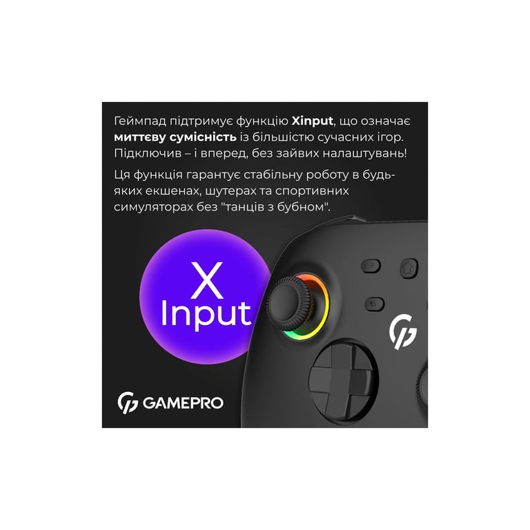 Геймпад GamePro GPX13B 2.4G/BT 5.1/USB/PC/iOS/Android RGB Black (GPX13B) - фото 12