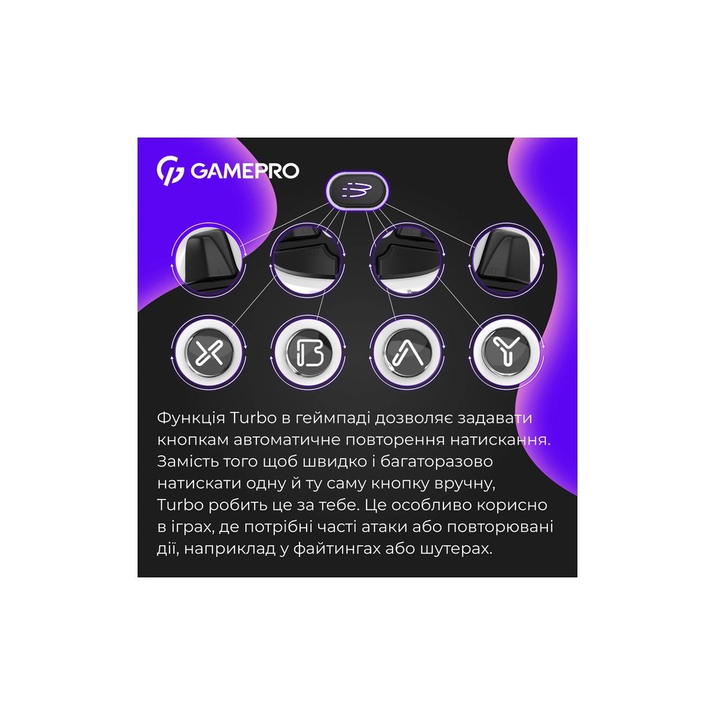 Геймпад GamePro GPX13W 2.4G/BT 5.1/USB/PC/iOS/Android RGB White (GPX13W) - фото 11 Геймпад GamePro GPX13W 2.4G/BT 5.1/USB/PC/iOS/Android RGB White (GPX13W) - фото 11