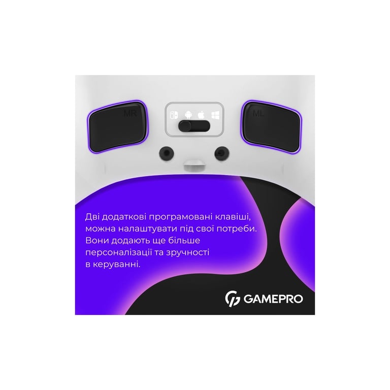 Геймпад GamePro GPX13W 2.4G/BT 5.1/USB/PC/iOS/Android RGB White (GPX13W) - фото 8