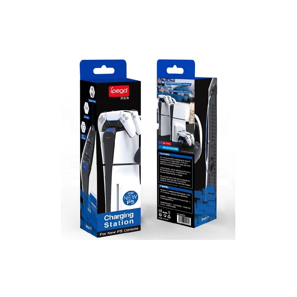 Зарядний пристрій iPega PG-P5S016 Для геймпадів DualSense PS5 Sony PlayStation 5 Slim Black (PG-P5S016) - фото 5 Зарядний пристрій iPega PG-P5S016 Для геймпадів DualSense PS5 Sony PlayStation 5 Slim Black (PG-P5S016) - фото 5