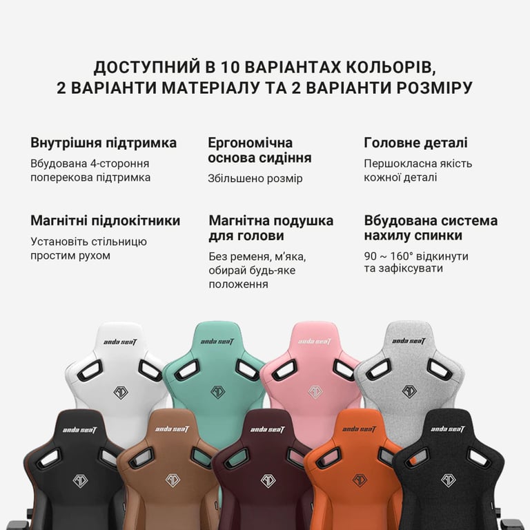 Крісло ігрове Anda Seat Kaiser 3 Fabric Size XL Dark Gray (AD12YDC-XL-01-GB-CF) - фото 3