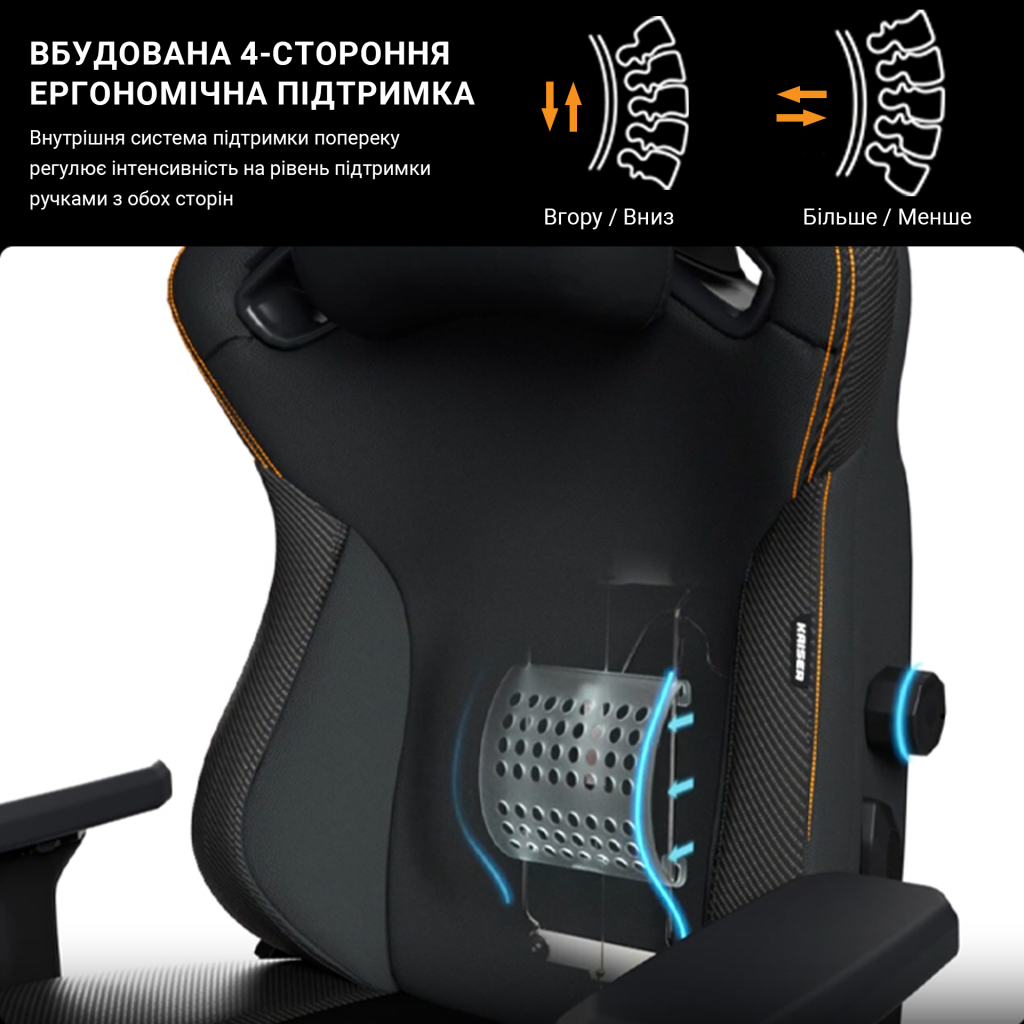 Крісло ігрове Anda Seat Kaiser 3 Fabric Size XL Dark Gray (AD12YDC-XL-01-GB-CF) - фото 6 Крісло ігрове Anda Seat Kaiser 3 Fabric Size XL Dark Gray (AD12YDC-XL-01-GB-CF) - фото 6